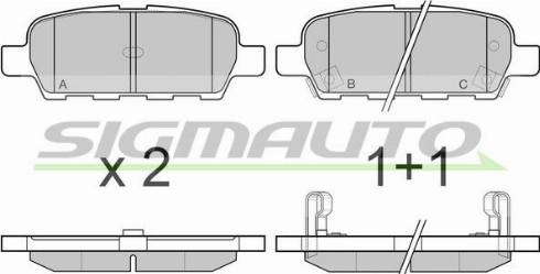 SIGMAUTO SPB067 - Bremžu uzliku kompl., Disku bremzes autospares.lv