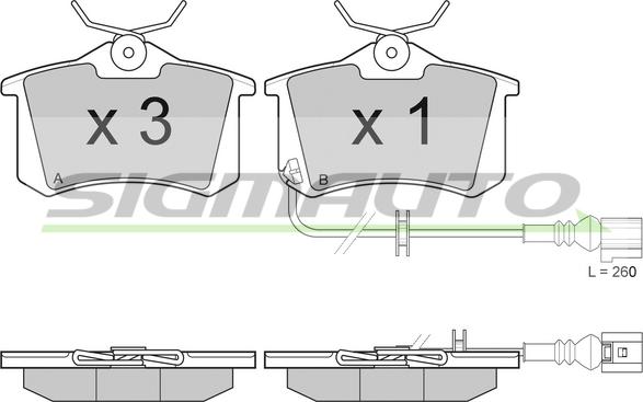 SIGMAUTO SPB005 - Brake Pad Set, disc brake www.autospares.lv