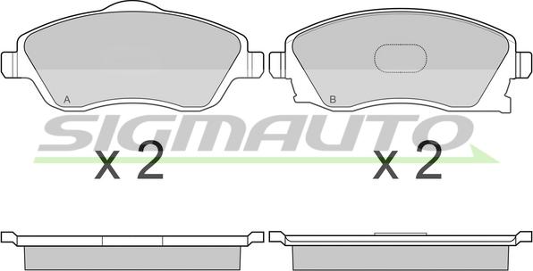 SIGMAUTO SPB000 - Bremžu uzliku kompl., Disku bremzes autospares.lv