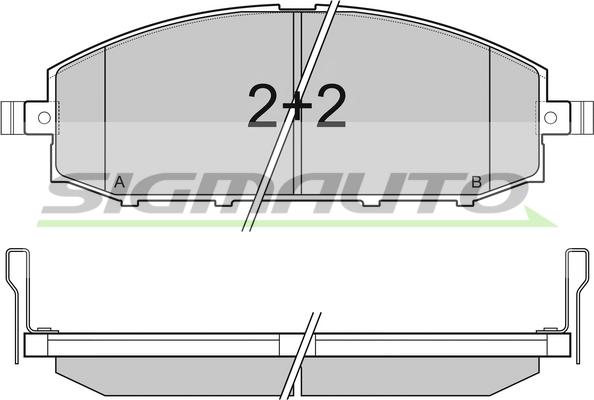 SIGMAUTO SPB007 - Тормозные колодки, дисковые, комплект www.autospares.lv