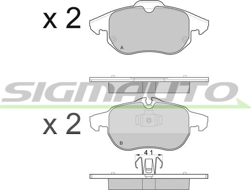 SIGMAUTO SPB014 - Bremžu uzliku kompl., Disku bremzes autospares.lv