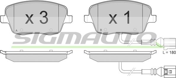 SIGMAUTO SPB013 - Bremžu uzliku kompl., Disku bremzes autospares.lv