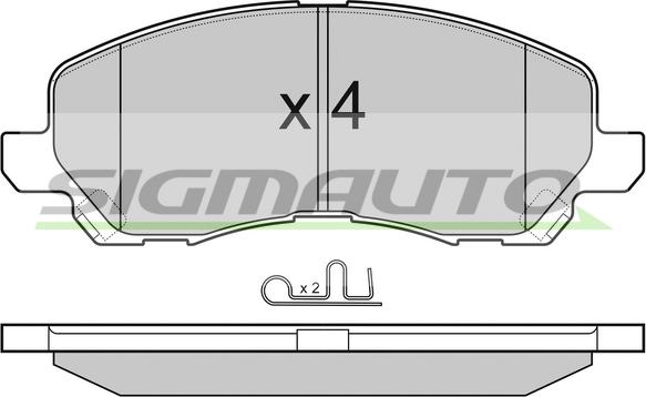 SIGMAUTO SPB080 - Bremžu uzliku kompl., Disku bremzes autospares.lv