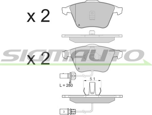 SIGMAUTO SPB081 - Тормозные колодки, дисковые, комплект www.autospares.lv