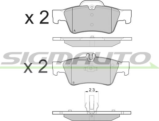 SIGMAUTO SPB088 - Bremžu uzliku kompl., Disku bremzes autospares.lv