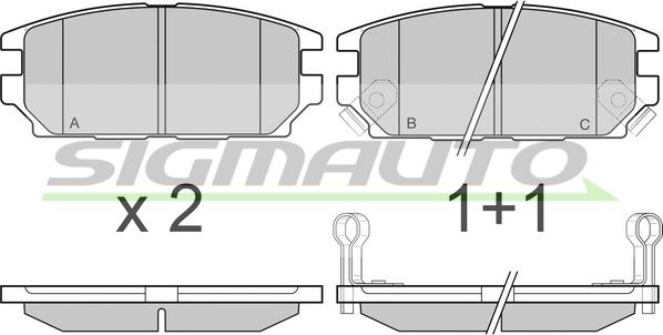 SIGMAUTO SPB034 - Brake Pad Set, disc brake www.autospares.lv