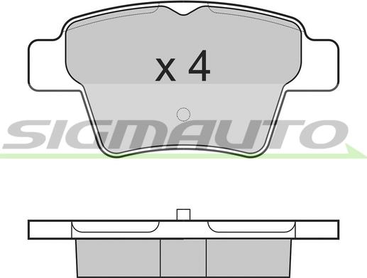 SIGMAUTO SPB198 - Тормозные колодки, дисковые, комплект www.autospares.lv