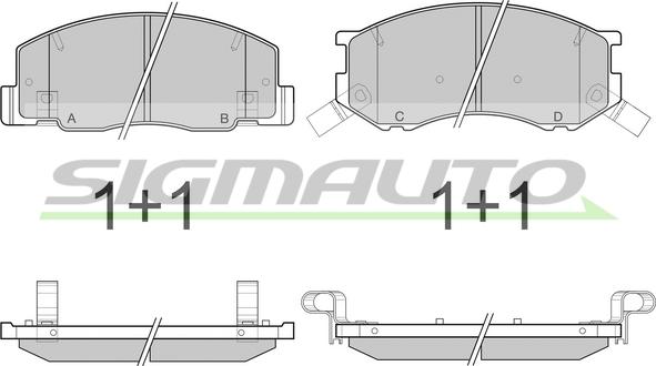 SIGMAUTO SPB144 - Brake Pad Set, disc brake www.autospares.lv