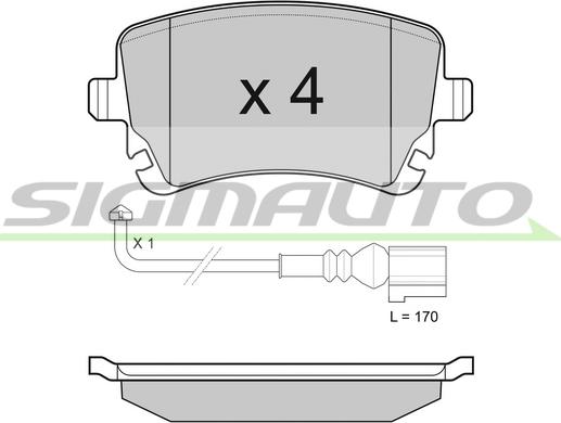 SIGMAUTO SPB140 - Bremžu uzliku kompl., Disku bremzes autospares.lv