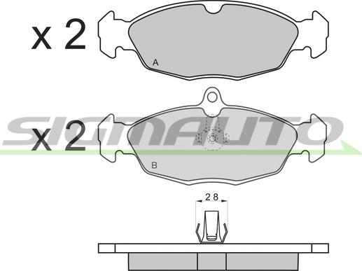 SIGMAUTO SPB156 - Bremžu uzliku kompl., Disku bremzes autospares.lv