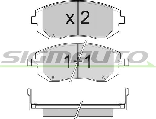 SIGMAUTO SPB158 - Bremžu uzliku kompl., Disku bremzes www.autospares.lv