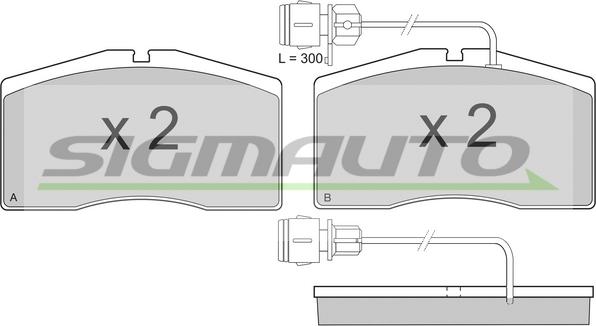 SIGMAUTO SPB152 - Bremžu uzliku kompl., Disku bremzes www.autospares.lv