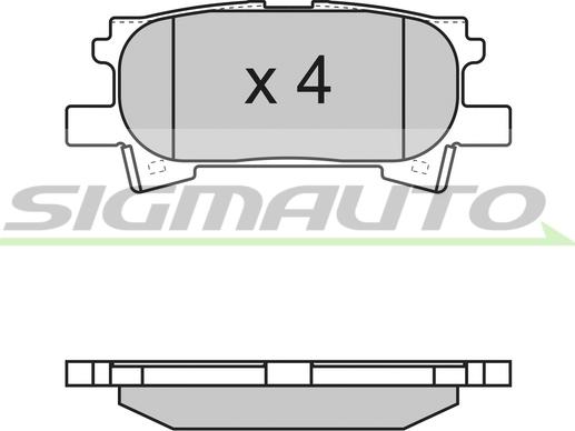 SIGMAUTO SPB169 - Тормозные колодки, дисковые, комплект www.autospares.lv