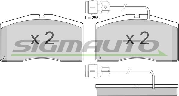 SIGMAUTO SPB160 - Bremžu uzliku kompl., Disku bremzes www.autospares.lv