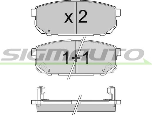 SIGMAUTO SPB105 - Bremžu uzliku kompl., Disku bremzes autospares.lv