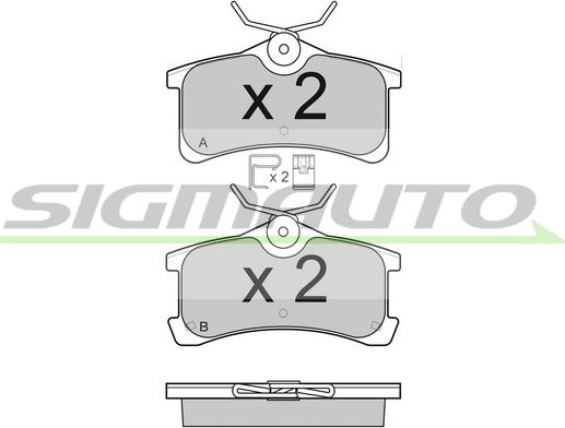 SIGMAUTO SPB107 - Brake Pad Set, disc brake www.autospares.lv