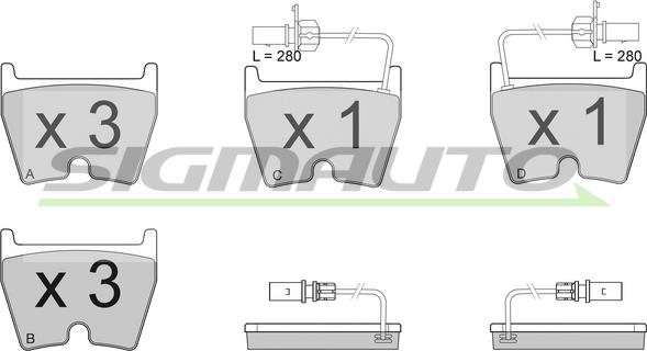 SIGMAUTO SPB114 - Bremžu uzliku kompl., Disku bremzes www.autospares.lv