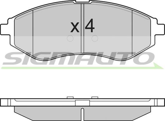 SIGMAUTO SPB111 - Тормозные колодки, дисковые, комплект www.autospares.lv