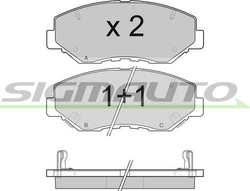 SIGMAUTO SPB117 - Bremžu uzliku kompl., Disku bremzes autospares.lv