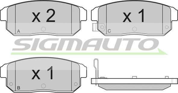 SIGMAUTO SPB184 - Bremžu uzliku kompl., Disku bremzes www.autospares.lv