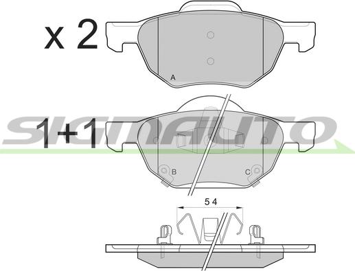 SIGMAUTO SPB185 - Brake Pad Set, disc brake www.autospares.lv