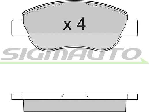 SIGMAUTO SPB186 - Тормозные колодки, дисковые, комплект www.autospares.lv