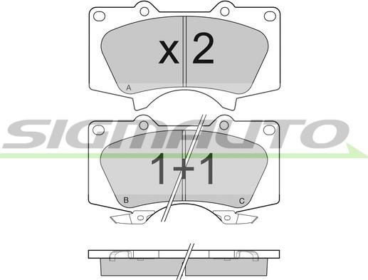 SIGMAUTO SPB139 - Bremžu uzliku kompl., Disku bremzes www.autospares.lv