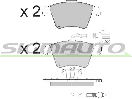 SIGMAUTO SPB134 - Тормозные колодки, дисковые, комплект www.autospares.lv