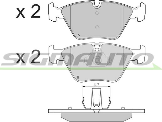 SIGMAUTO SPB135 - Bremžu uzliku kompl., Disku bremzes www.autospares.lv