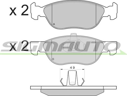 SIGMAUTO SPB131 - Bremžu uzliku kompl., Disku bremzes autospares.lv