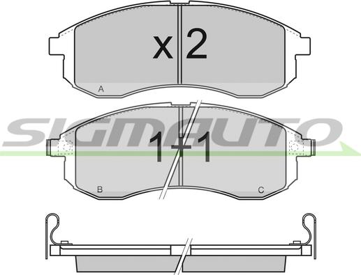 SIGMAUTO SPB132 - Bremžu uzliku kompl., Disku bremzes www.autospares.lv