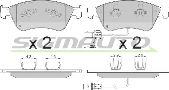 SIGMAUTO SPB137 - Bremžu uzliku kompl., Disku bremzes autospares.lv