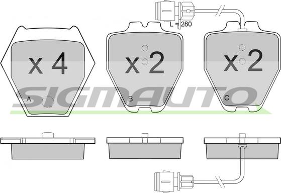 SIGMAUTO SPB122 - Brake Pad Set, disc brake www.autospares.lv