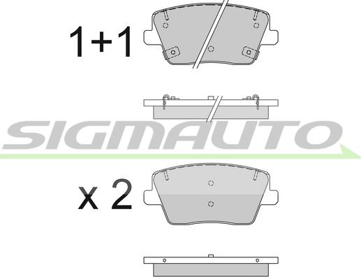 SIGMAUTO SPB831 - Bremžu uzliku kompl., Disku bremzes autospares.lv