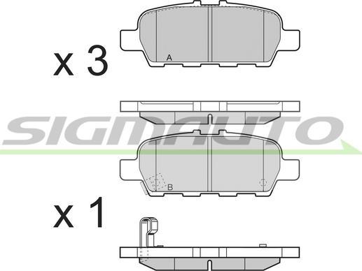 SIGMAUTO SPB395 - Bremžu uzliku kompl., Disku bremzes www.autospares.lv