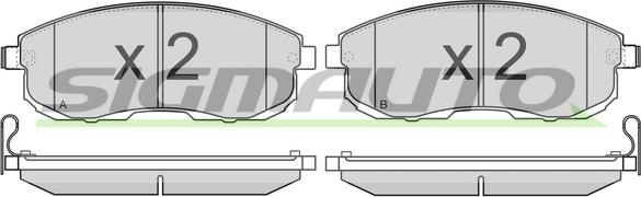 SIGMAUTO SPB342 - Brake Pad Set, disc brake www.autospares.lv