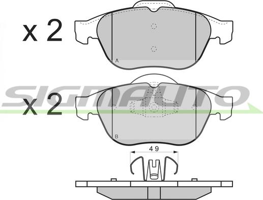 SIGMAUTO SPB356 - Тормозные колодки, дисковые, комплект www.autospares.lv