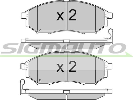 SIGMAUTO SPB350 - Bremžu uzliku kompl., Disku bremzes www.autospares.lv