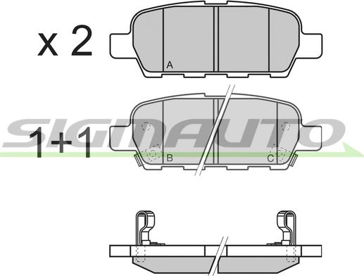 SIGMAUTO SPB351 - Bremžu uzliku kompl., Disku bremzes www.autospares.lv