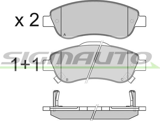 SIGMAUTO SPB352 - Brake Pad Set, disc brake www.autospares.lv