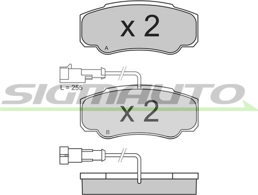 SIGMAUTO SPB357 - Brake Pad Set, disc brake www.autospares.lv