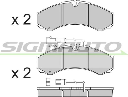 SIGMAUTO SPB361 - Bremžu uzliku kompl., Disku bremzes www.autospares.lv