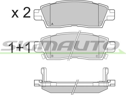 SIGMAUTO SPB309 - Bremžu uzliku kompl., Disku bremzes www.autospares.lv