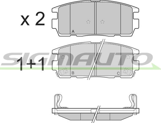 SIGMAUTO SPB304 - Bremžu uzliku kompl., Disku bremzes autospares.lv