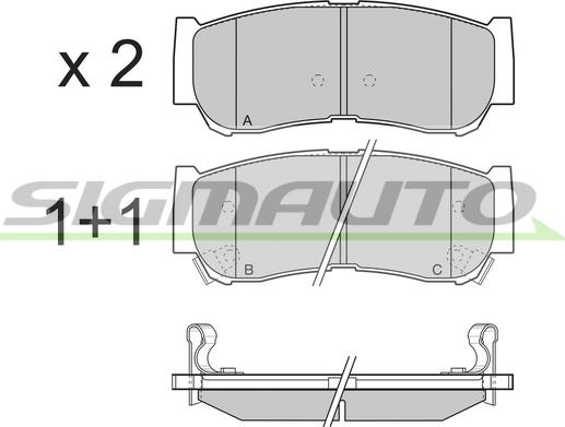 SIGMAUTO SPB314 - Brake Pad Set, disc brake www.autospares.lv