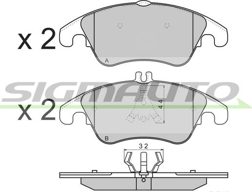 SIGMAUTO SPB317 - Bremžu uzliku kompl., Disku bremzes autospares.lv