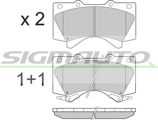 SIGMAUTO SPB381 - Brake Pad Set, disc brake www.autospares.lv