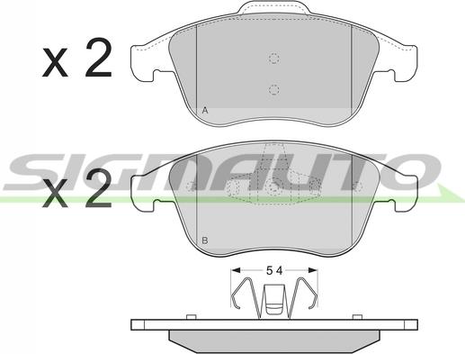 SIGMAUTO SPB383 - Bremžu uzliku kompl., Disku bremzes autospares.lv