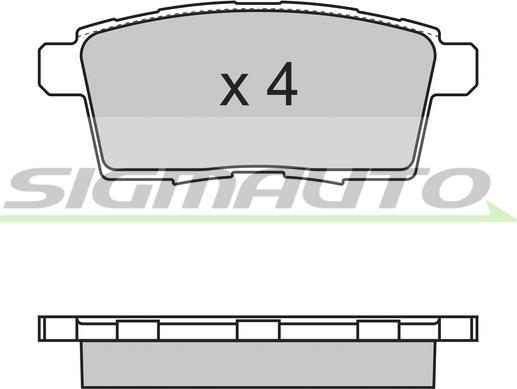 SIGMAUTO SPB333 - Brake Pad Set, disc brake www.autospares.lv