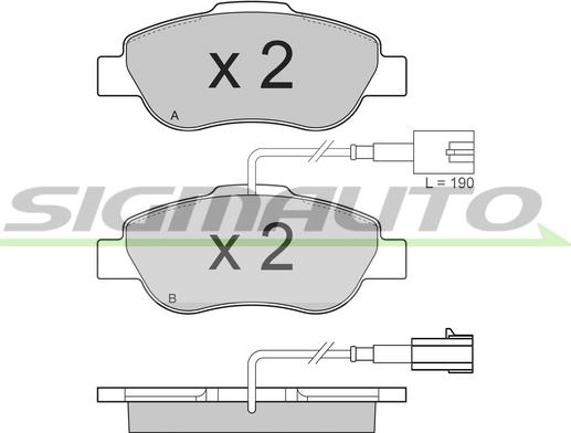 SIGMAUTO SPB325 - Тормозные колодки, дисковые, комплект www.autospares.lv